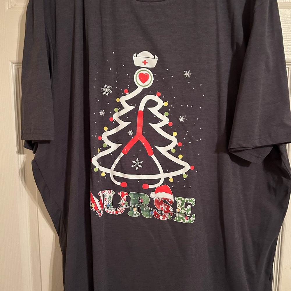 Holiday Nurse T-Shirt - Charcoal Gray